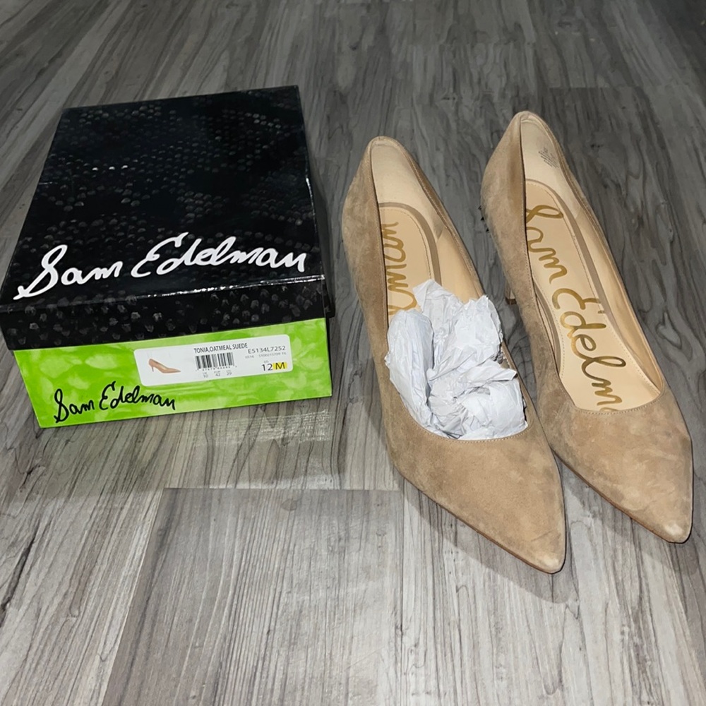 Sam Edelman taupe suede pumps